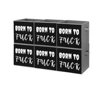 Born To Fuk Cube Storage Bin Foldable Oxford Cloth Open Storage Basket with Handles for Closet Shelf