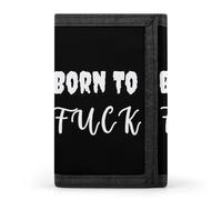 Born to Fuk Trifold Men's Wallets with 8 Card Slots & Key Hook Slim Travel Purse Money Clip