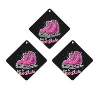 Born To Ice Skate Car Air Freshener 3-pack Aromatherapy Tablets Hanging Scented Cards for Rooms Bathrooms Wardrobe Rhombus