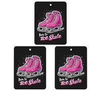 Born To Ice Skate Car Air Freshener 3-pack Aromatherapy Tablets Hanging Scented Cards for Rooms Bathrooms Wardrobe Square