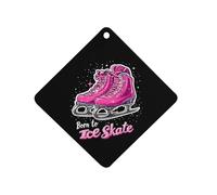 Born To Ice Skate Car Air Freshener Aromatherapy Tablets Hanging Scented Cards for Rooms Bathrooms Wardrobe Rhombus