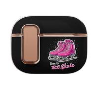 Born To Ice Skate Compatible with Airpods Pro 2 Case Cover with Button Buckle Electroplating