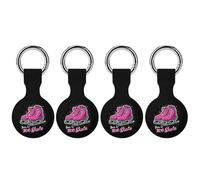 Born To Ice Skate Compatible with Airtag Locator Silicone Protective Case with Keychain 4PCS