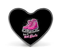 Born To Ice Skate Heart Badge Pin Metal Reel Pins Memorial Brooch Button Lapel Pins for Backpack Wedding