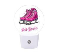 Born to Ice Skate Night Light Dusk to Dawn Auto Sensor Lamp Plug Into Wall Bright LED for Home Bedroom Hallway