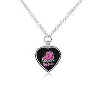 Born To Ice Skate Pet Urn Necklace Memorials Funerary Ashes Pendant Heart Silver for Dog Cat Lover