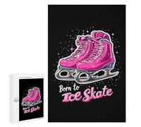 Born To Ice Skate Wood Puzzles for Adults And Family Vertical Version Game Interesting Creative Gift Wooden Jigsaw Puzzle