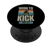 Born To Kick Since 2014 Karate Theme Birthday Boy Birth Year PopSockets Adhesive PopGrip