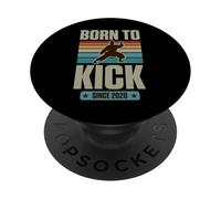 Born To Kick Since 2020 Karate Theme Birthday Boy Birth Year PopSockets Adhesive PopGrip
