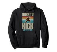 Born To Kick Since 2025 Karate Theme Birthday Boy Birth Year Pullover Hoodie