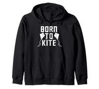 Born to Kite Flyer Enthusiast Adventure Quote Zip Hoodie