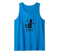 Born to Love Cats: Feline Lover's Paw Tank Top, Men, Sapphire, XXL