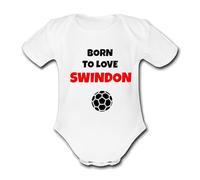 BORN TO LOVE SWINDON PERSONALISED Unique Baby Vest Baby Grow Babygrow Boys Girls UNISEX FOOTBALL TOWN