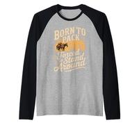 Born to Pack Forced to Stand Around Funny Mule Saying Raglan Baseball Tee