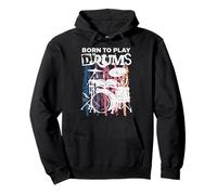 Born To Play Drums Drumming Rock Music Band Drummer Gift Pullover Hoodie