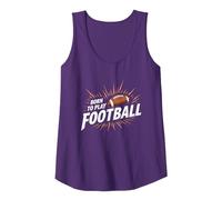 Born to Play Football Fan Passion Sports Enthusiast Tank Top, Women, Purple, L