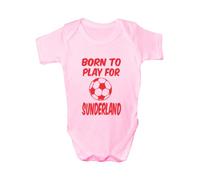 Born to Play For Sunderland ~ Babygrow~Babies Gift Boy/Girl Vest Babies Clothing 0-3 pink