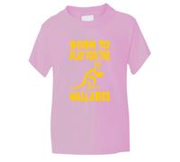 Born to Play for Wallabies Australia/Rugby Kids T-Shirt Boys/Girls 7-8 Pink