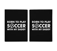 Born to Play Soccer with Daddy Passport Holder Travel Wallet Case Cover with Card Slot for Women Men