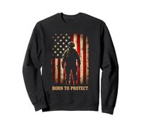 BORN TO PROTECT. Weathered Soldier Sweatshirt