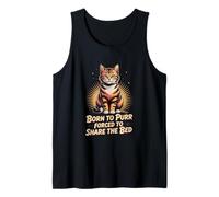 Born to Purr Forced to Share The Bed Cat Lover Tank Top