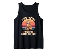 Born to Purr Forced to Share The Bed Cat Lover Tank Top