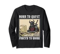 Born to Quest Forced to Work Funny Gamer Death Knight PC Long Sleeve T-Shirt