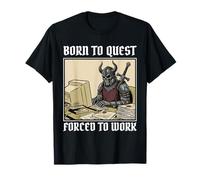Born to Quest Forced to Work Funny Gamer Death Knight PC T-Shirt
