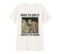 Born to Quest Forced to Work Funny Gamer Knight Sarcastic PC Premium T-Shirt