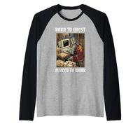 Born to Quest Forced to Work Funny Gamer Knight Sarcastic PC Raglan Baseball Tee