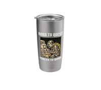 Born to Quest Forced to Work Funny Gamer Knight Sarcastic PC Stainless Steel Insulated Tumbler