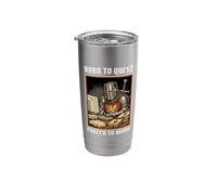 Born to Quest Forced to Work Funny Gamer Knight Sarcastic PC Stainless Steel Insulated Tumbler