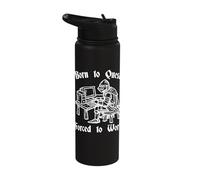 Born to Quest Forced to Work Funny Medieval Knight Design Stainless Steel Insulated Water Bottle