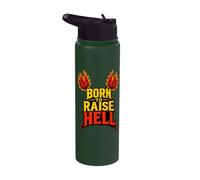 Born to Raise Hell Rebel Fire Stainless Steel Insulated Water Bottle