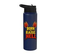 Born to Raise Hell Rebel Fire Stainless Steel Insulated Water Bottle