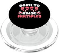 Born To Raise Multiples Twin Mama Mother's Day Mom Gift PopSockets PopGrip for MagSafe