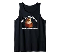 Born To Read Books Forced To Read Emails Fanny Cat T-Shirt Tank Top