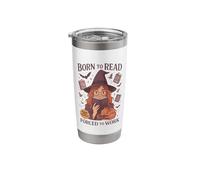Born to Read Forced to Work Book Witch Stainless Steel Insulated Tumbler