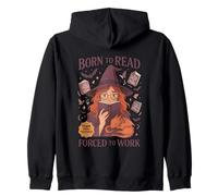Born To Read Forced To Work Witch Magic Zip Hoodie