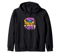 Born To Read Late Night Book Lover Mood Zip Hoodie