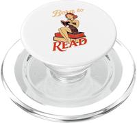 Born to Read Retro 50s Pin Up Bookworm Reading PopSockets PopGrip for MagSafe