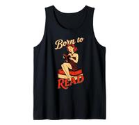 Born to Read Retro 50s Pin Up Bookworm Reading Tank Top