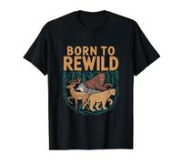 Born to Rewild - Funny Earth Day Climate Change Value Graphic T-Shirt, Men, Black, S