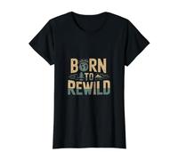 Born to Rewild - Funny Earth Day Environment Climate Change Value Graphic T-Shirt, Women, Black, S