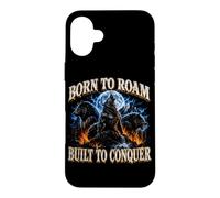 Born to Roam Built to Conquer Wolf Lover Adventure Seeker Case for iPhone 16 Plus
