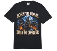 Born to Roam Built to Conquer Wolf Lover Adventure Seeker Comfort Colors Adult Heavyweight T-Shirt