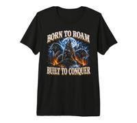 Born to Roam Built to Conquer Wolf Lover Adventure Seeker Premium T-Shirt