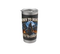 Born to Roam Built to Conquer Wolf Lover Adventure Seeker Stainless Steel Insulated Tumbler