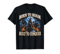 Born to Roam Built to Conquer Wolf Lover Adventure Seeker Value Graphic T-Shirt