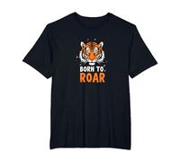 Born to Roar: Fierce Tiger Spirit for Adventurers T-Shirt, Men's Big and Tall, Black, 6X Tall